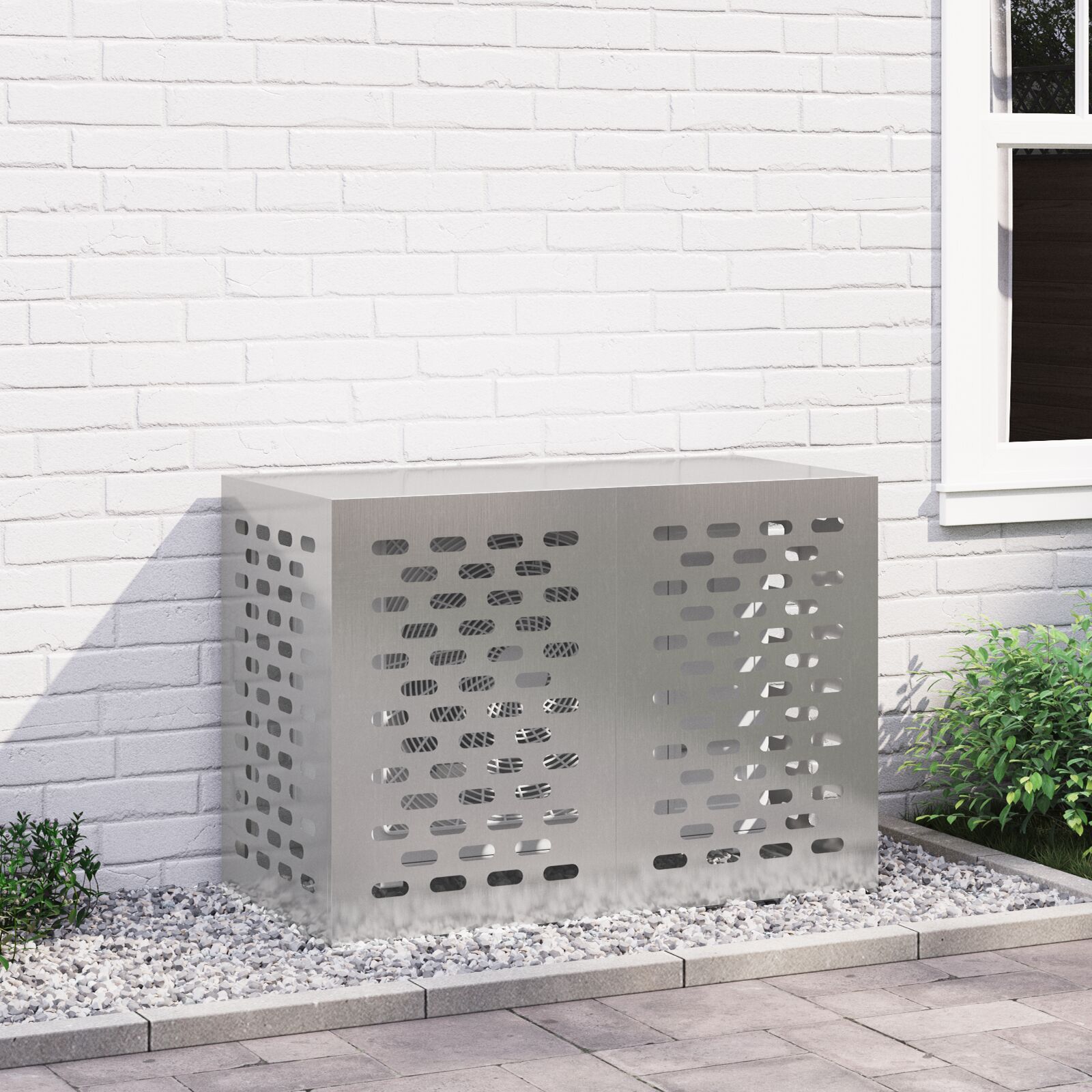 vidaXL Abdeckung für Klimaanlagen 100x50x70 cm Edelstahl