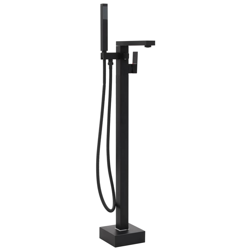vidaXL Freistehende Badewannenarmatur Schwarz Edelstahl 90 cm 