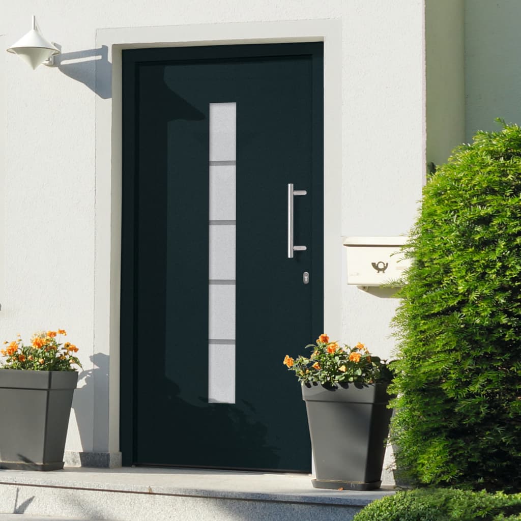 vidaXL Haustür Aluminium und PVC Anthrazit 100x200 cm 