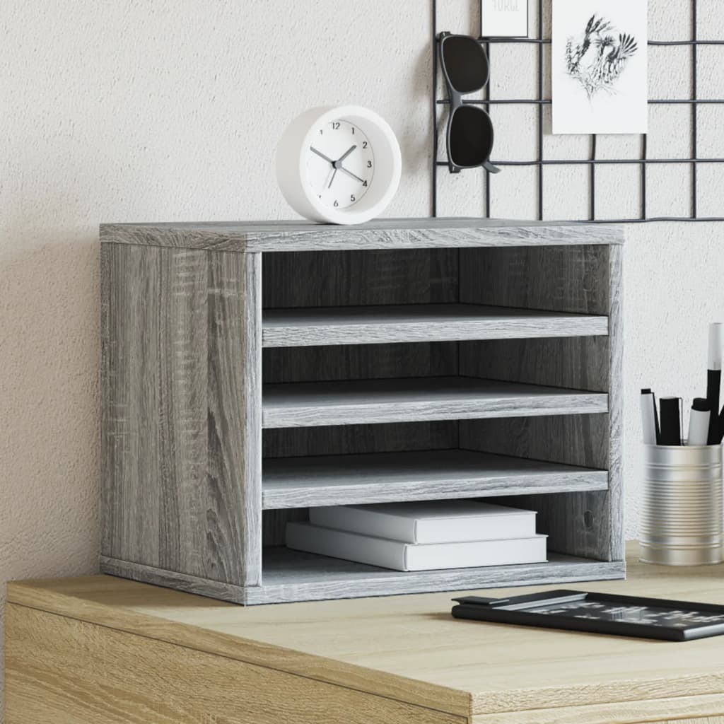 vidaXL Schreibtisch-Organizer Grau Sonoma 36x26x29,5 cm Holzwerkstoff