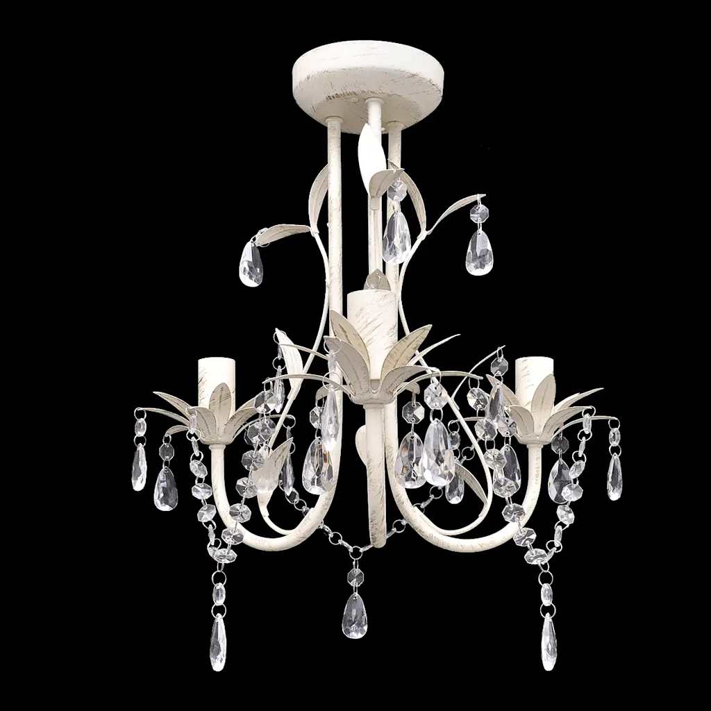 Kronleuchter Pendelleuchte Kristall Lampe Lüster Leuchte weiß Kronleuchter Pendelleuchte Kristall Lampe Lüster Leuchte weiß