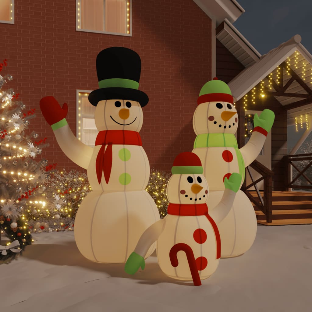 vidaXL Aufblasbare Schneemann-Familie mit LEDs 360 cm vidaXL Aufblasbare Schneemann-Familie mit LEDs 360 cm