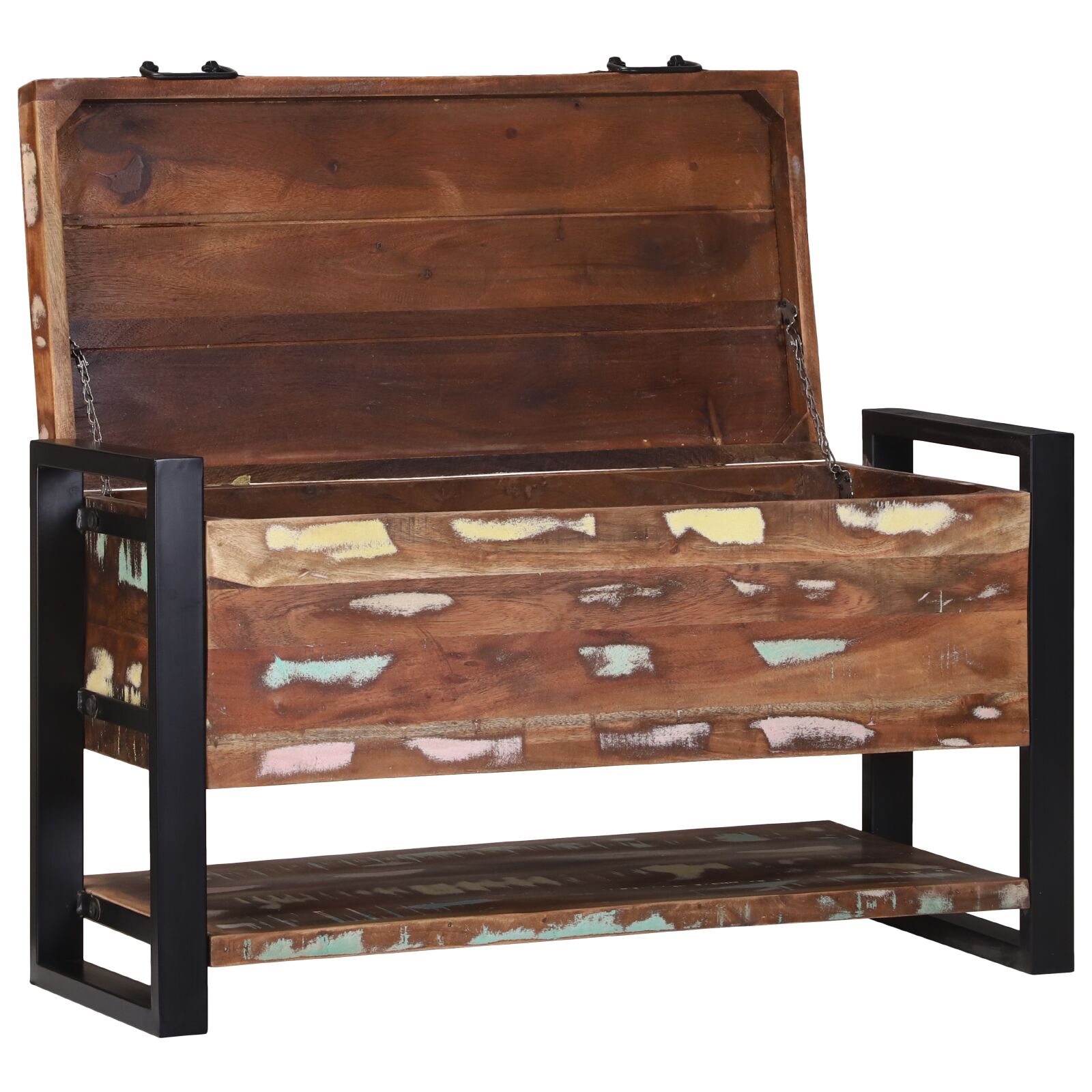 vidaXL Aufbewahrungskiste Mehrfarbig 80x35x45 cm Massivholz Altholz