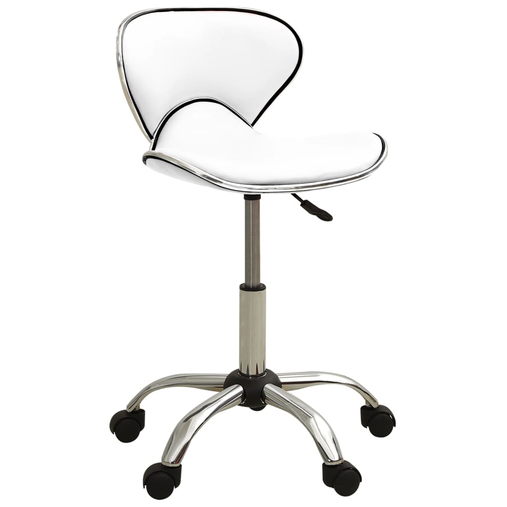 vidaXL Friseur Rollhocker Weiß Kunstleder