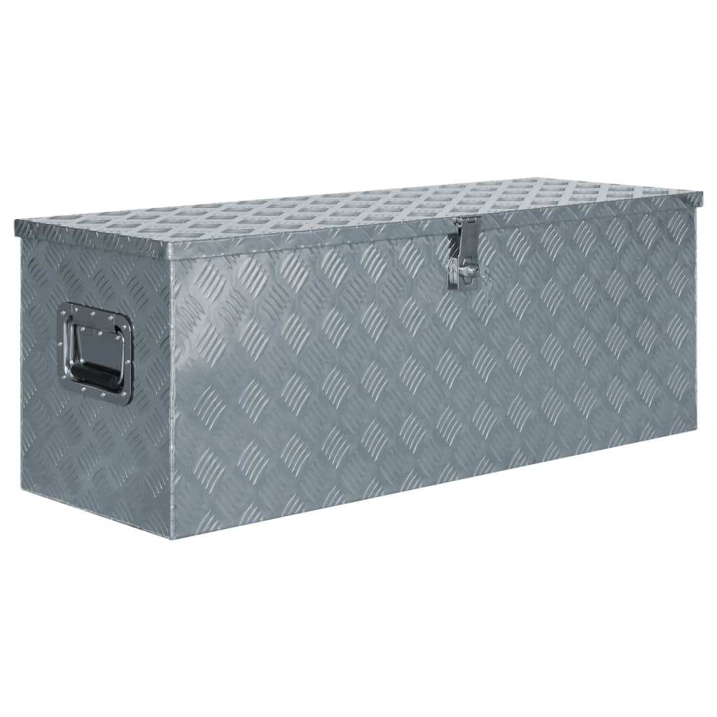 vidaXL Aluminiumkiste 110,5×38,5×40 cm Silbern 