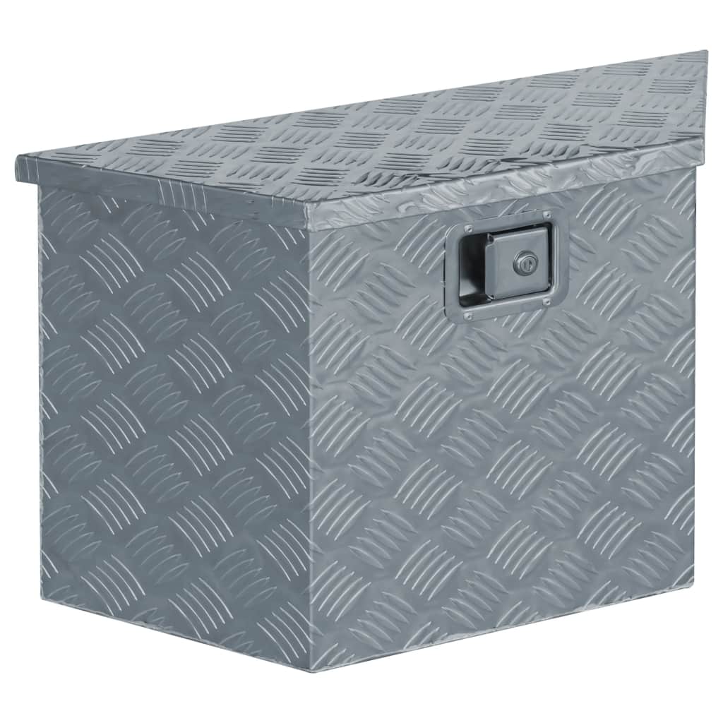 vidaXL Aluminiumkiste 70×24×42 cm Trapezförmig Silbern