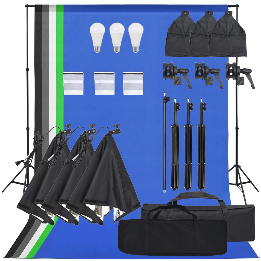 vidaXL Fotostudio-Set mit Beleuchtung und Hintergrund