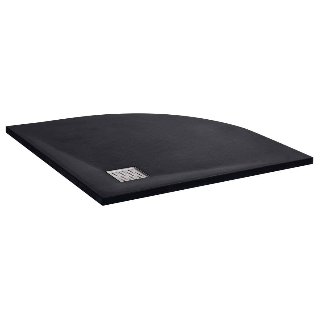 vidaXL Duschtasse SMC Schwarz 90x90 cm 