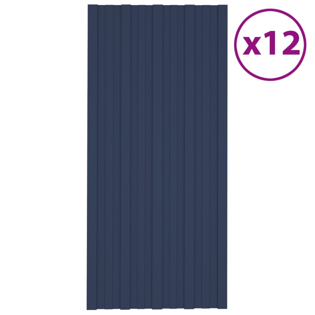 vidaXL Dachpaneele 12 Stk. Verzinkter Stahl Anthrazit 100x45 cm