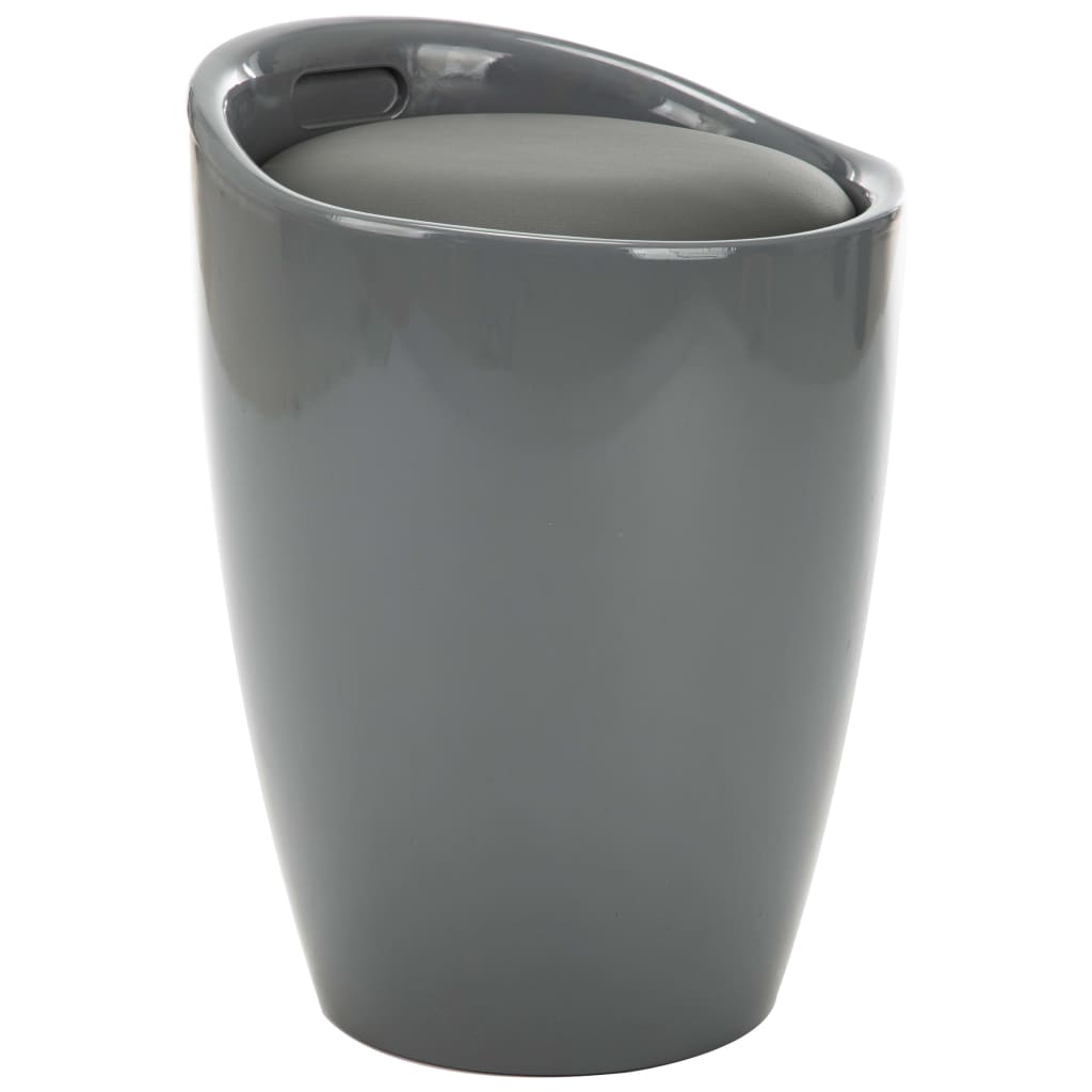 vidaXL Hocker mit Stauraum Grau Kunstleder 