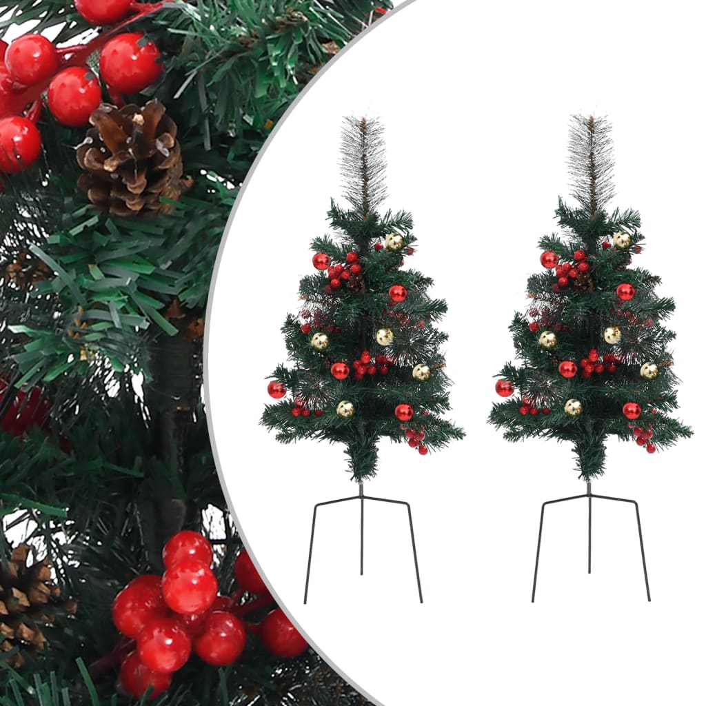 vidaXL Künstliche Weihnachtsbäume 2 Stk. 76 cm PVC 