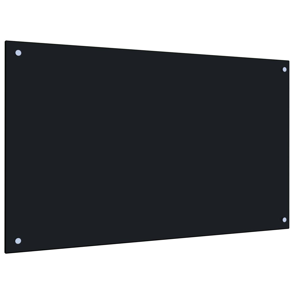  vidaXL Küchenrückwand Schwarz 100x60 cm Hartglas