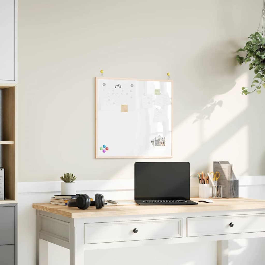vidaXL Magnetisches Whiteboard mit massivem Kiefernholzrahmen 60x55 cm