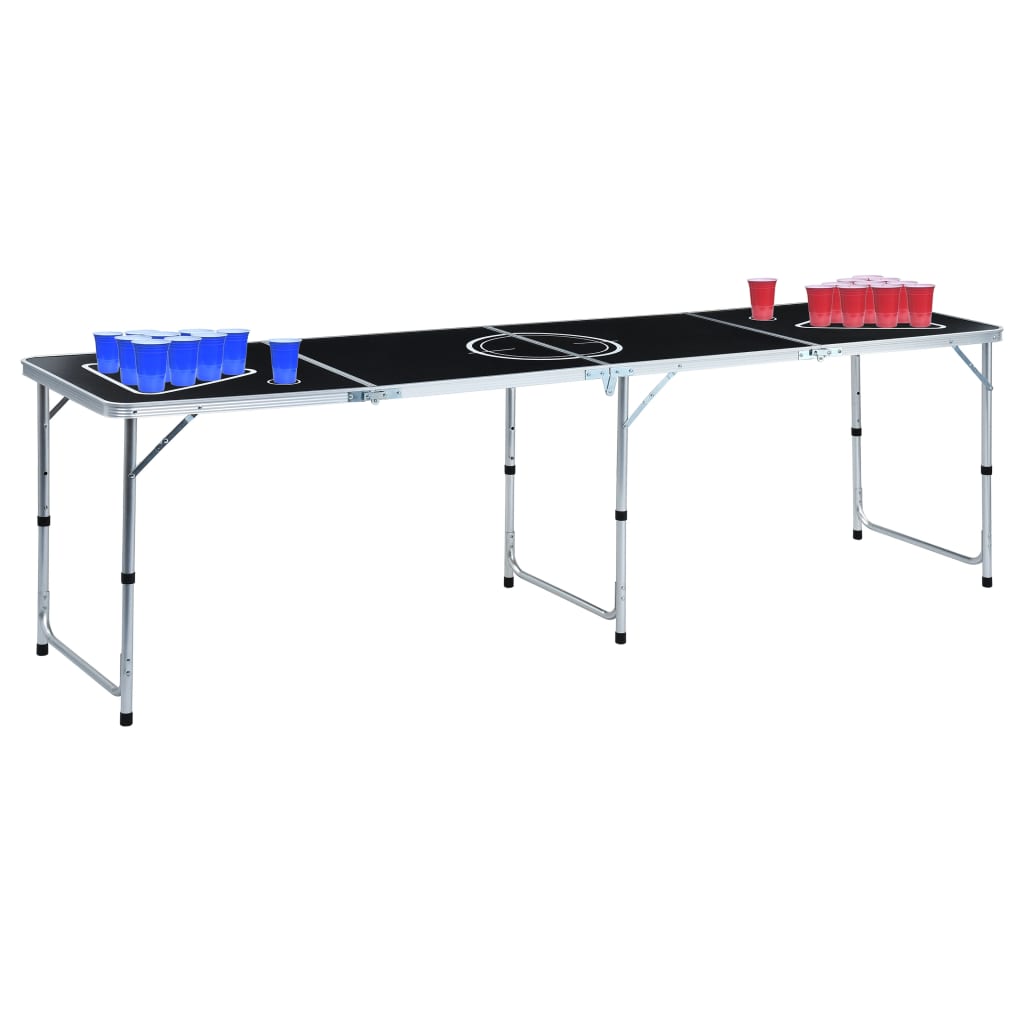 vidaXL Bier-Pong-Tisch mit Tassen und Bällen Klappbar 240 cm