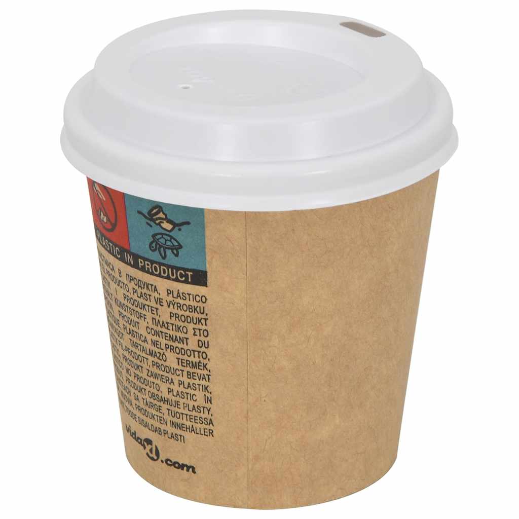 vidaXL Deckel für Pappbecher Ø60 mm 4oz 1000 Stk. Weiß Kunststoff