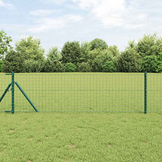 vidaXL Zaunpfosten 2 pcs Grün 50 cm Pulverbeschichteter Stahl