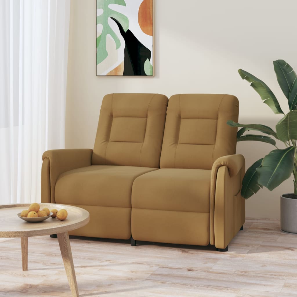 vidaXL 2-Sitzer Massagesessel Taupe Mikrofaser-Gewebe