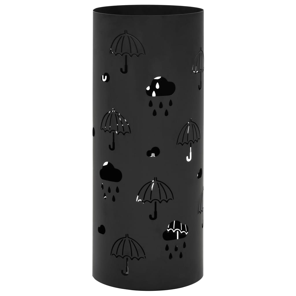 vidaXL Regenschirmständer Regenschirm-Motiv Stahl Schwarz 