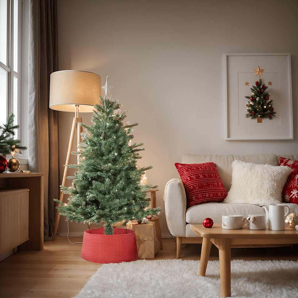 vidaXL Weihnachtsbaum-Rock Rot Ø56x23 cm Kunststoff