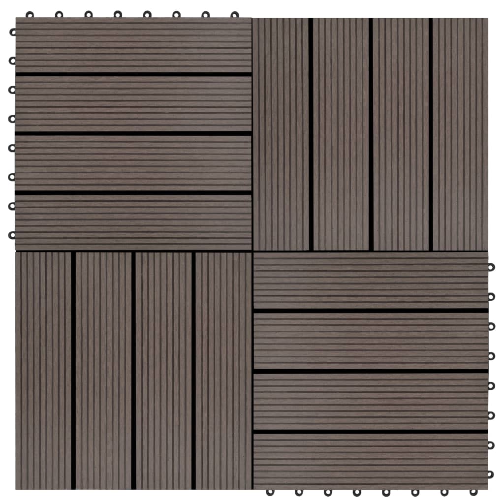vidaXL 22 Stk. Terrassenfliesen 30 x 30 cm 2 qm WPC Dunkelbraun