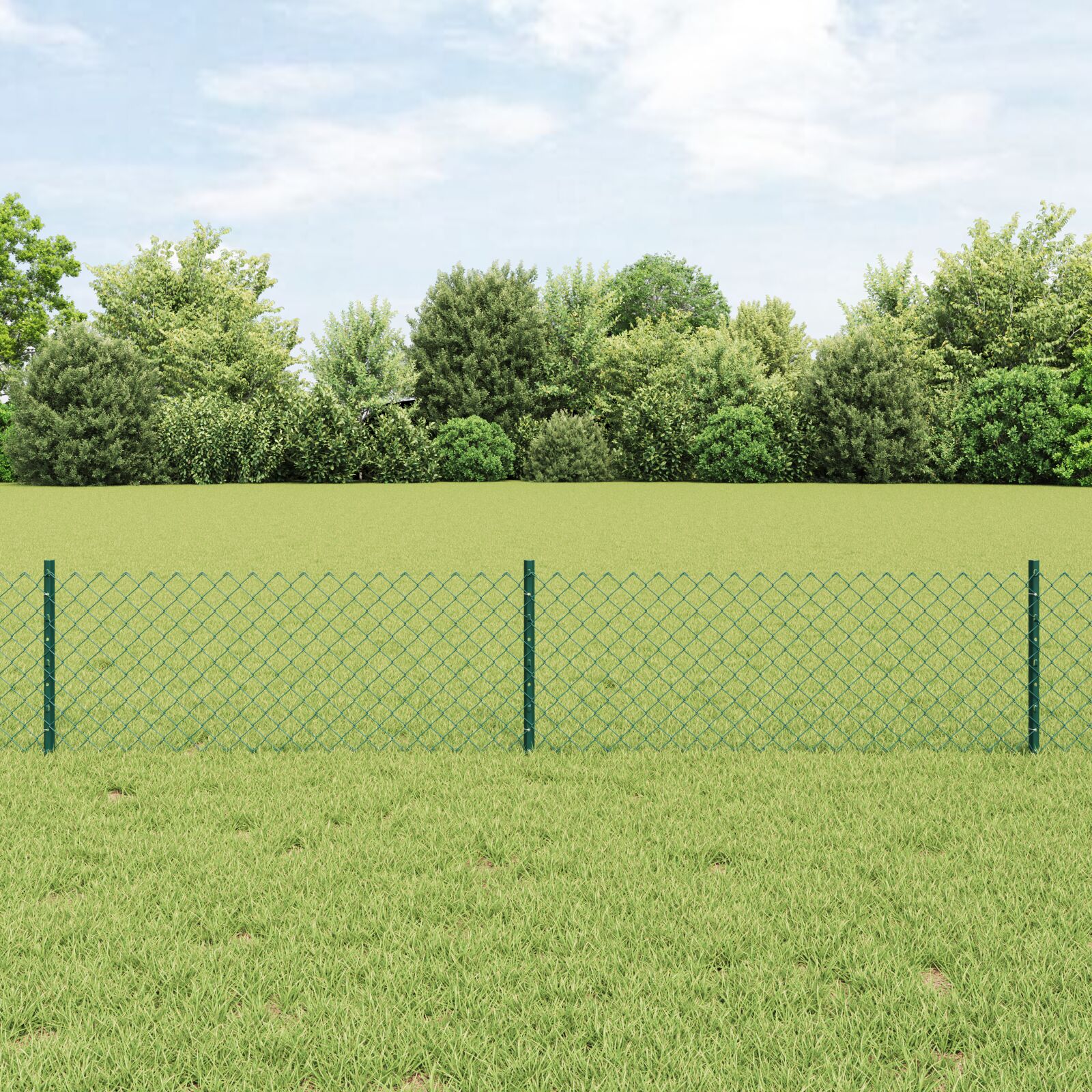 vidaXL Drahtzaun mit 10 U-Posten Grün 0,4x10 m Stahl