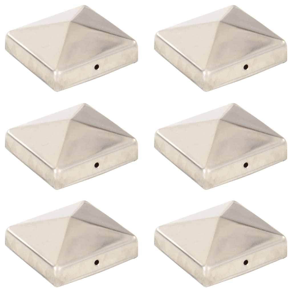 vidaXL Pfostenkappen 6 Stk. Pyramide Edelstahl 81 x 81 mm  