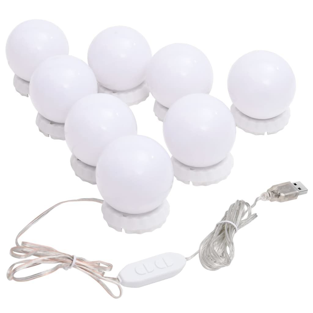vidaXL Spiegelleuchte mit 8 LED-Glühbirnen Warmweiß und Kaltweiß