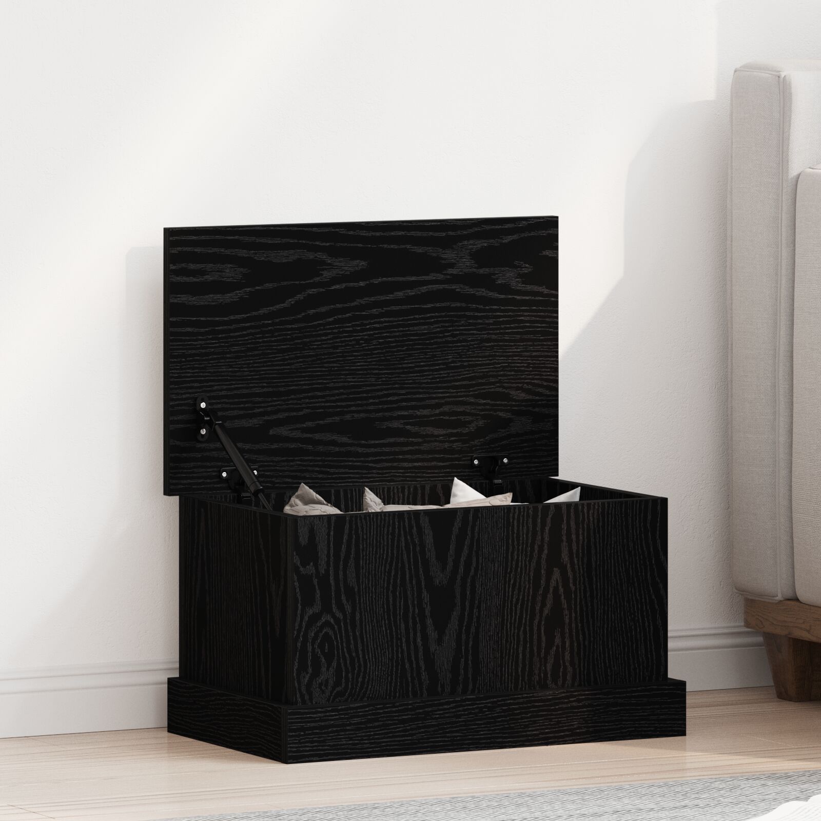 vidaXL Aufbewahrungsbox Schwarze Eiche 50x30x28 cm Werkstoff