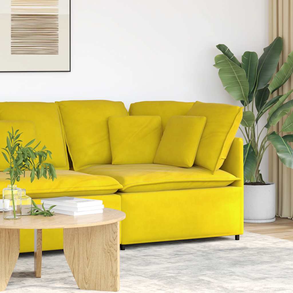 vidaXL Modulares Sofa Eckmodul mit Kissen Gelb 100 cm