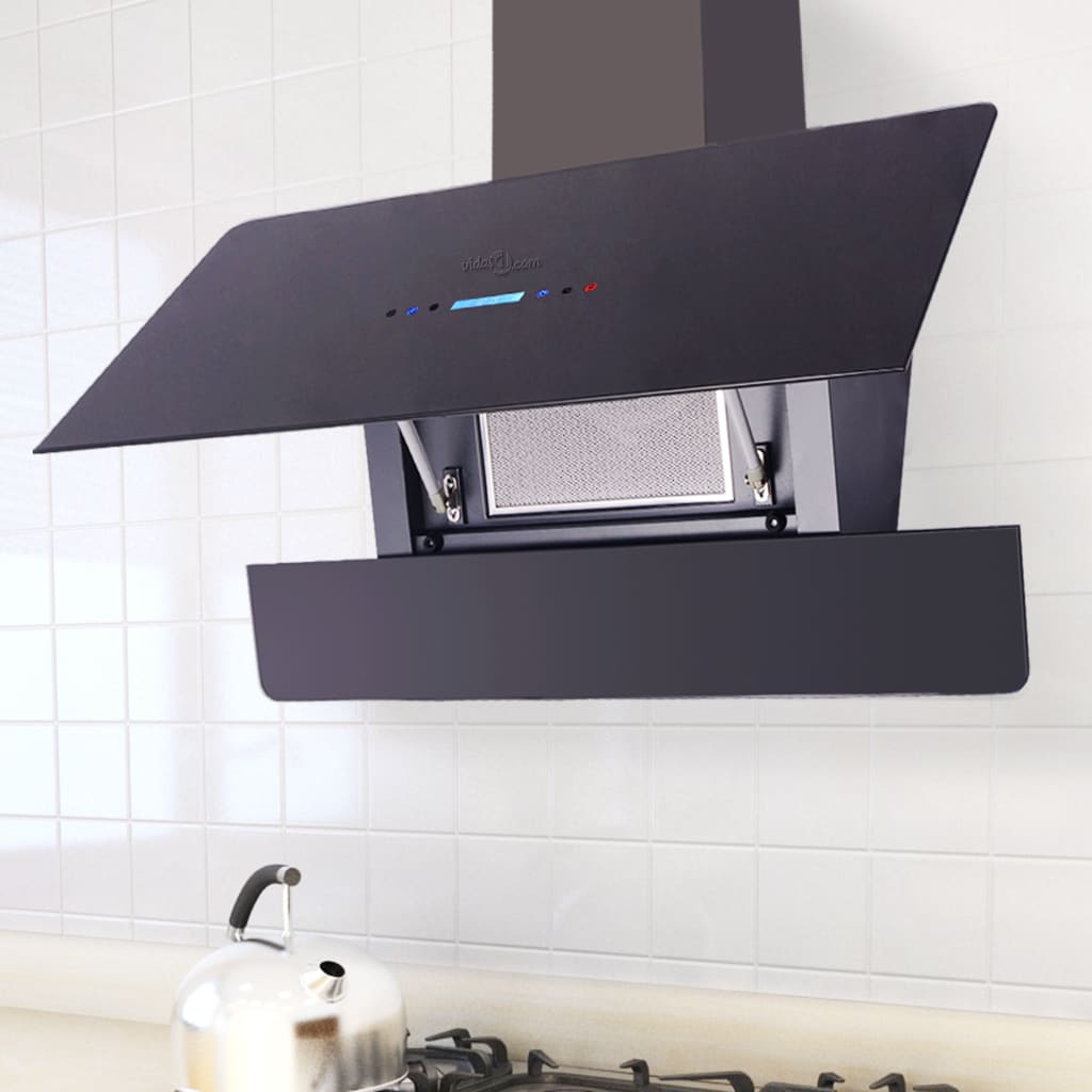vidaXL Dunstabzugshaube mit Touch-Display Schwarz 900 mm