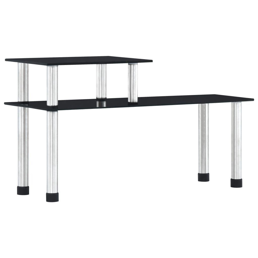 vidaXL Küchenregal Schwarz 45×16×26 cm Hartglas
