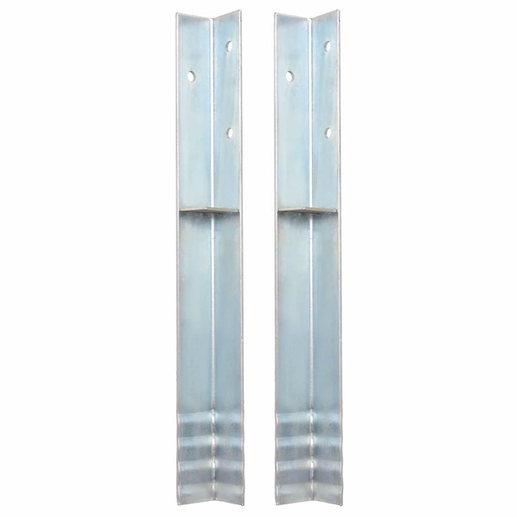  vidaXL Bodenanker L-Form für Spielturm 2 Stk. Stahl 5 x 5 x 50 cm