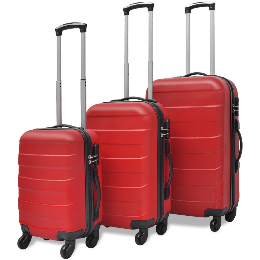 vidaXL 3-tlg. Hartschalenkoffer-Set Rot 45,5/55/66 cm