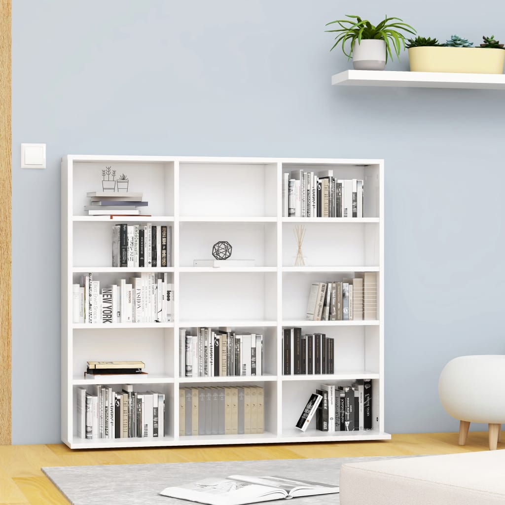vidaXL CD-Regal Weiß 100x23x89,5 cm Holzwerkstoff