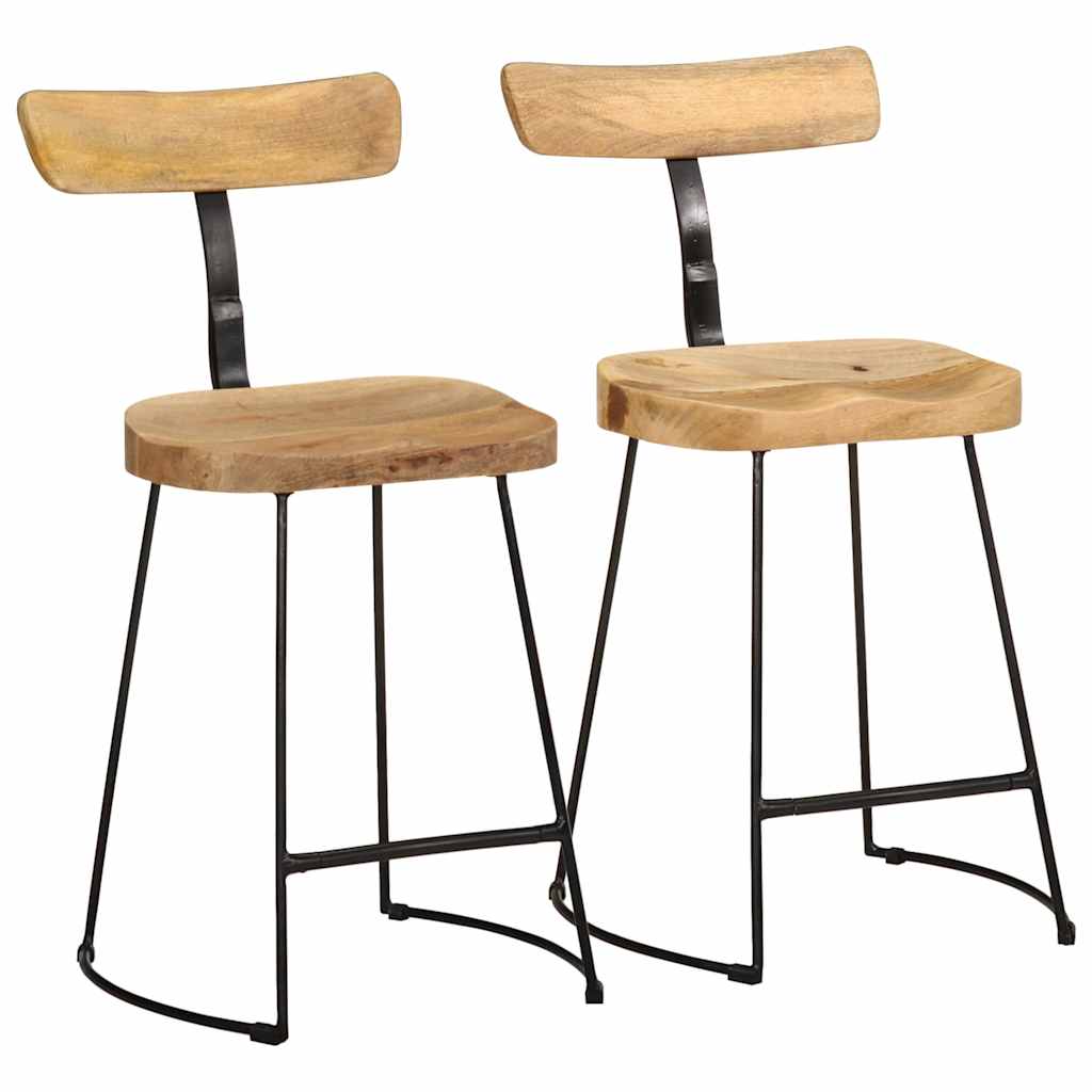 vidaXL Barhocker 2 Stk. 49x43x79 cm Mango Massivholz