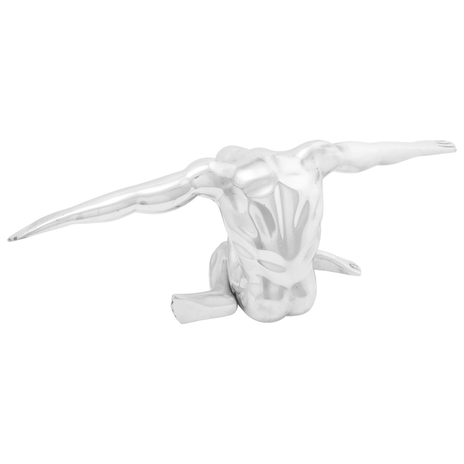 vidaXL Skulptur Silber 63x20x22 cm Aluminium Denker