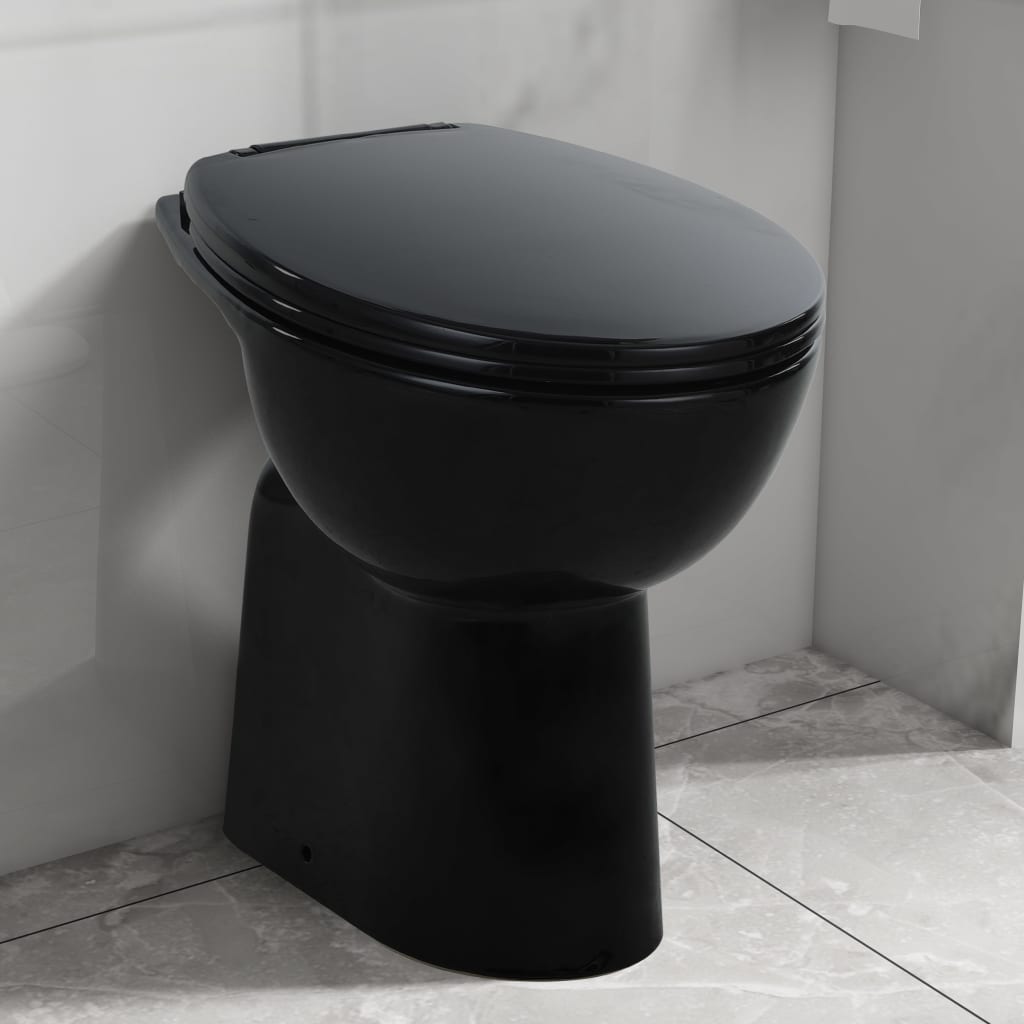 vidaXL Hohe Spülrandlose Toilette Soft-Close 7 cm Erhöhte Höhe Keramik