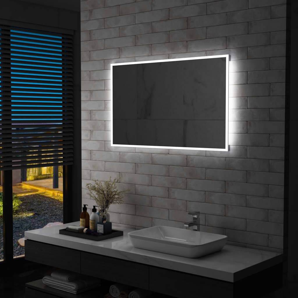 vidaXL Badezimmer-Wandspiegel mit LEDs 100x60 cm