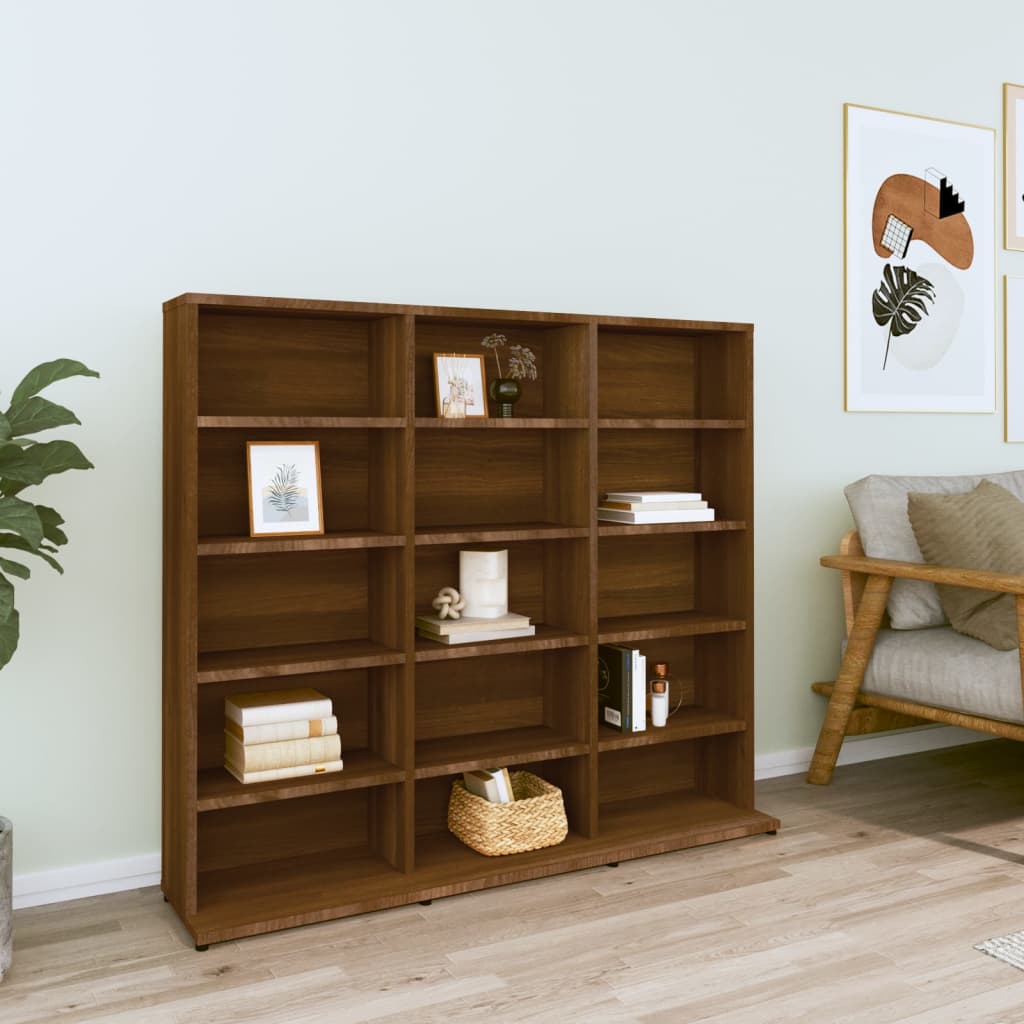vidaXL CD-Regal Braun Eichen-Optik 100x23x89,5 cm Holzwerkstoff