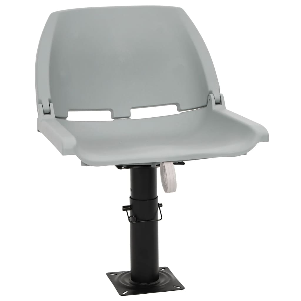 vidaXL 2-tlg. Bootssitz-Set Klappbar Kein Kissen Grau 48x51x41 cm