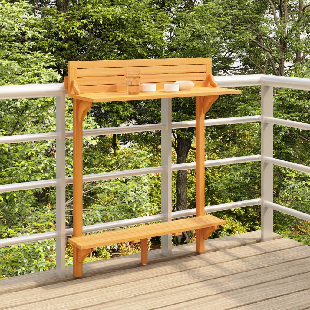 vidaXL Balkon-Stehtisch 90x37x122,5 cm Massivholz Akazie