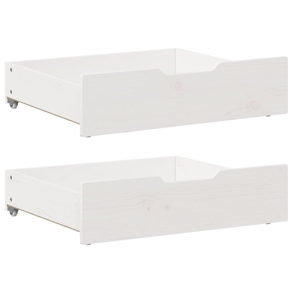 vidaXL Bettschubladen 2 Stk. Weiß 65x55x17 cm Massivholz Kiefer