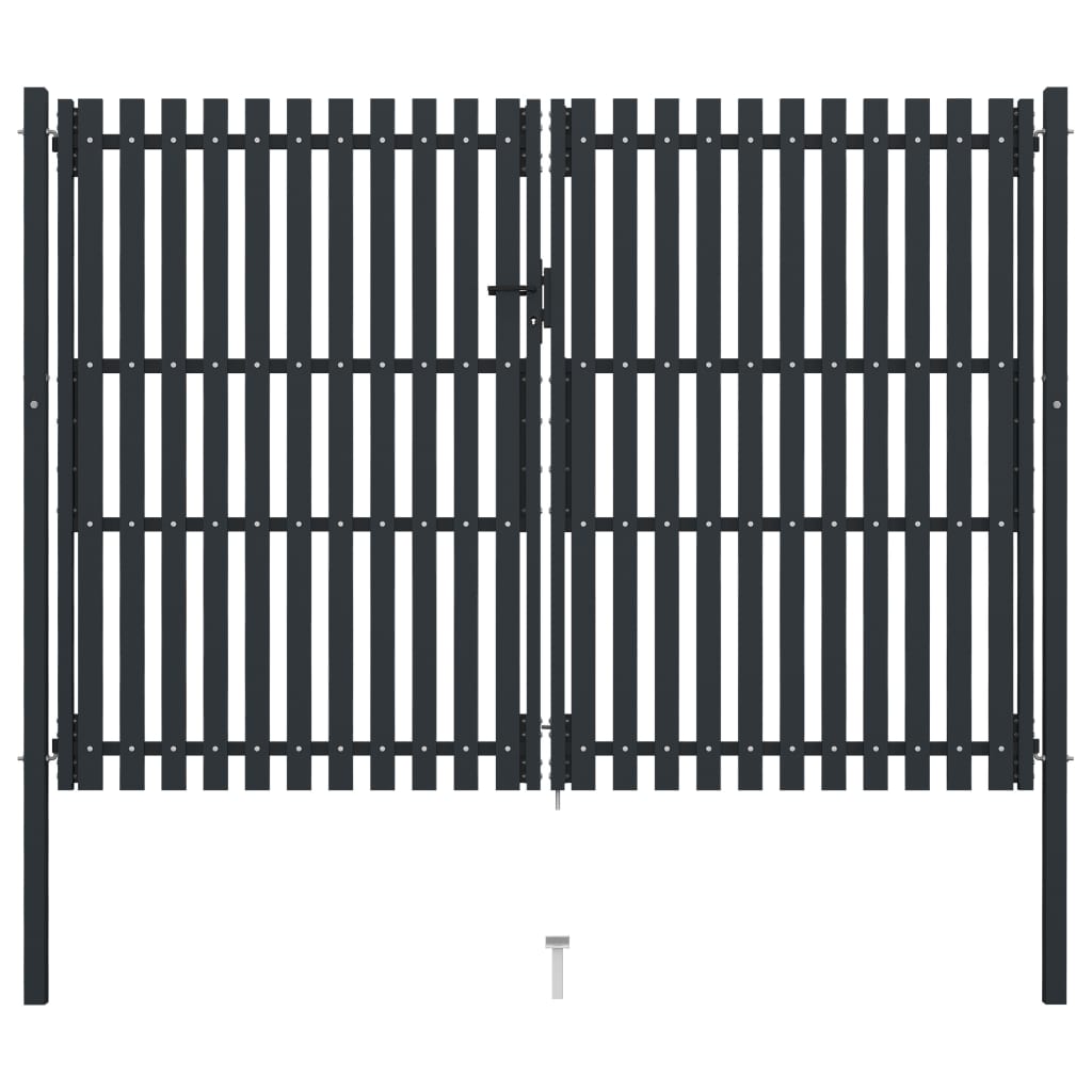 vidaXL Doppelflügel Zauntor Stahl 306x250 cm Anthrazit