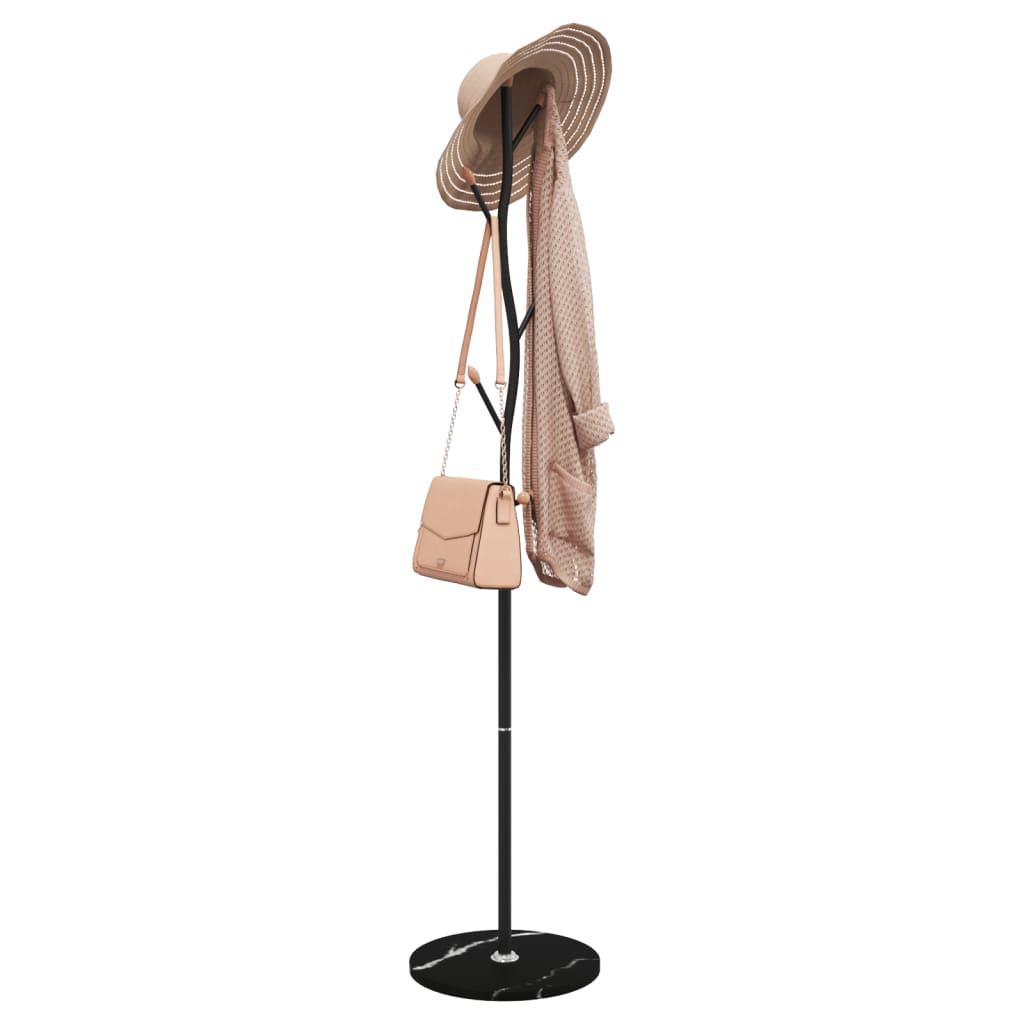 vidaXL Garderobenständer Schwarz 177 cm Pulverbeschichtetes Eisen vidaXL Garderobenständer Schwarz 177 cm Pulverbeschichtetes Eisen