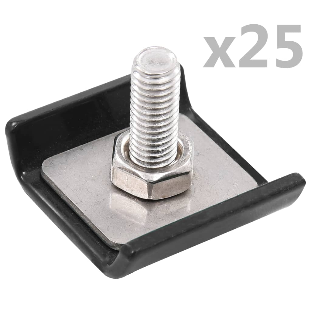 vidaXL Gittermattenverbinder 25 Sets Anthrazit  