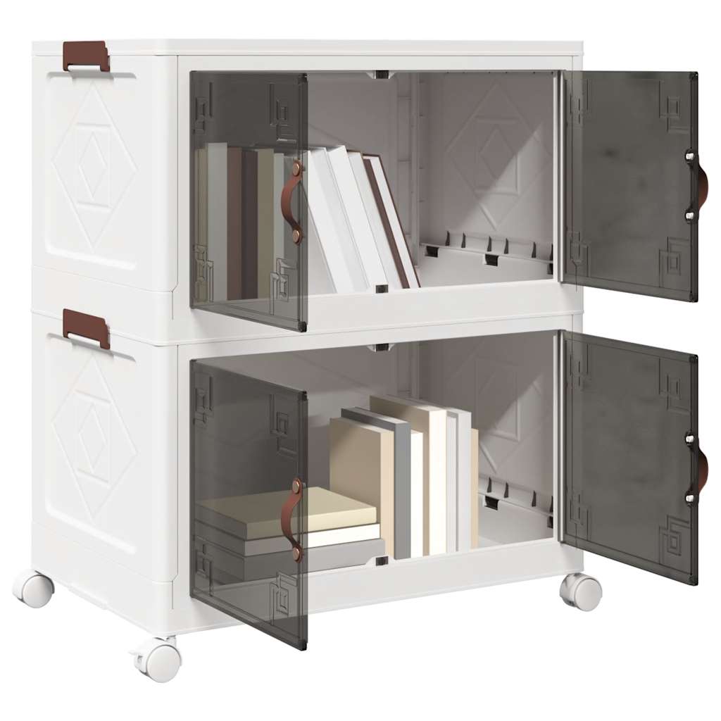 vidaXL Aufbewahrungsbox mit Rädern Stapelbar 2-stöckig 75 L 64x40x76cm