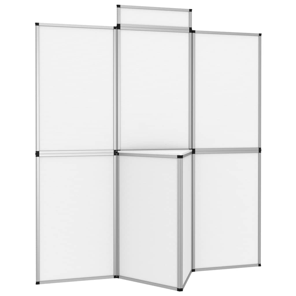 vidaXL 8-Panel Faltdisplay Messewand mit Tisch 181×200 cm Weiß 