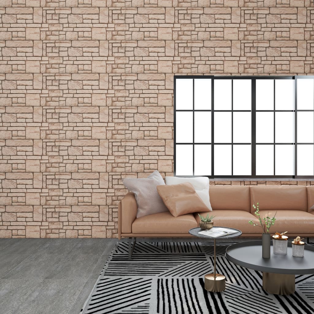 vidaXL 3D-Wandpaneele 10 Stk. Beige Backstein-Optik EPS