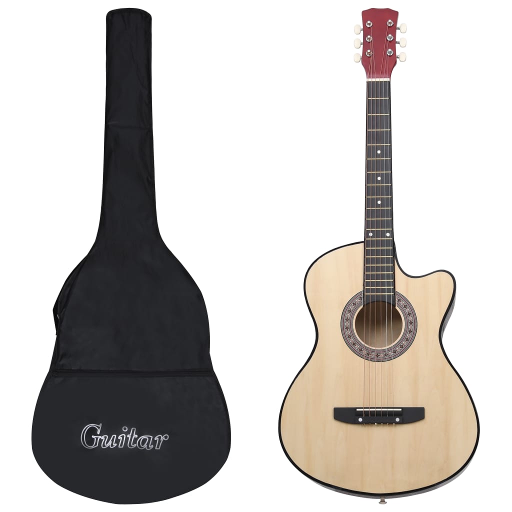 vidaXL 12-tlg. Westerngitarre Set Akustisch Cutaway mit 6 Saiten 38"    