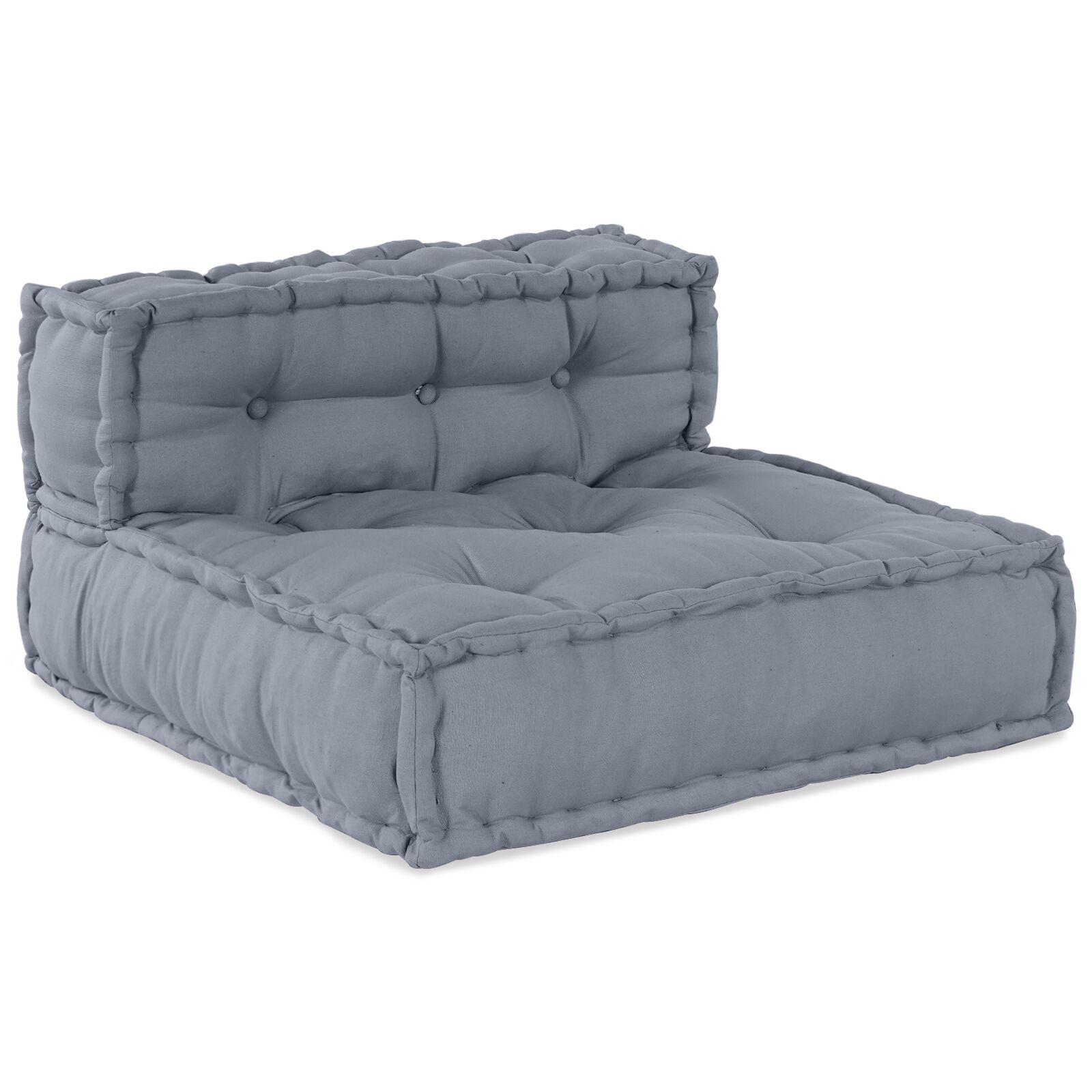 vidaXL 3-Sitzer Modular Pouffe Sofa Umwandelbar Graues Gewebe